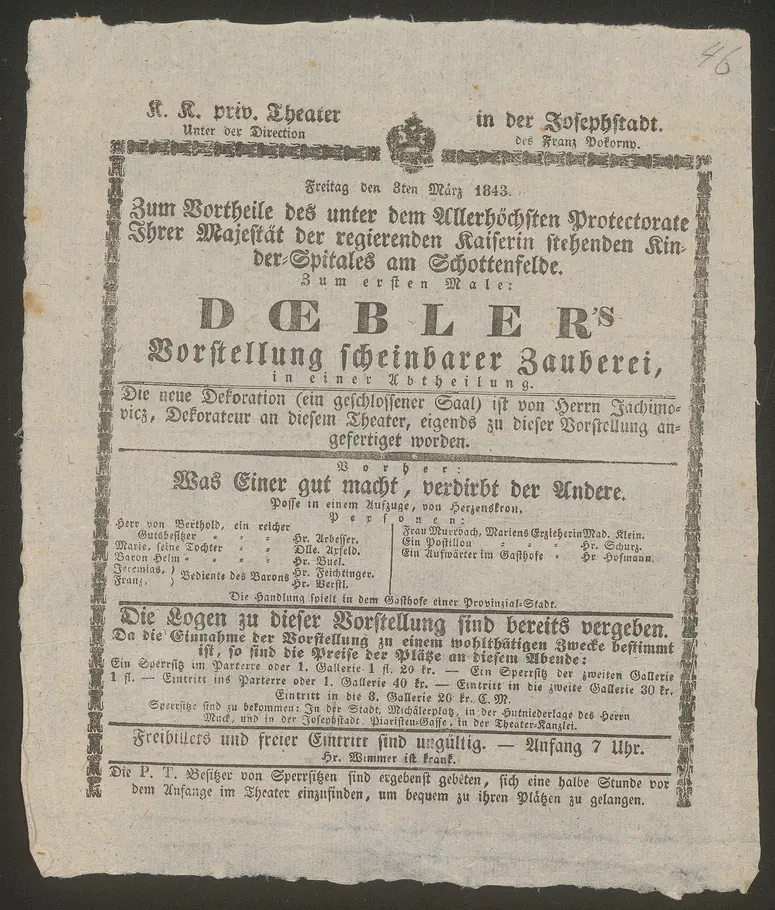 Döblers Vorstellung scheinbarer Zauberei, Was Einer gut macht verdirbt der Andere