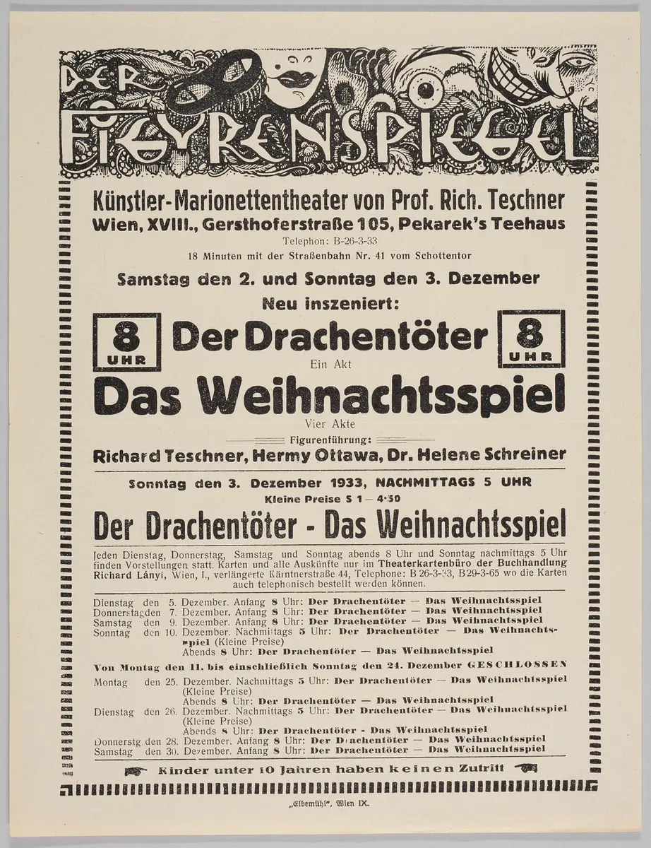 Der Figurenspiegel, Verweis auf Stücktitel: Der Drachentöter, Verweis auf Stücktitel: Das Weihnachtsspiel