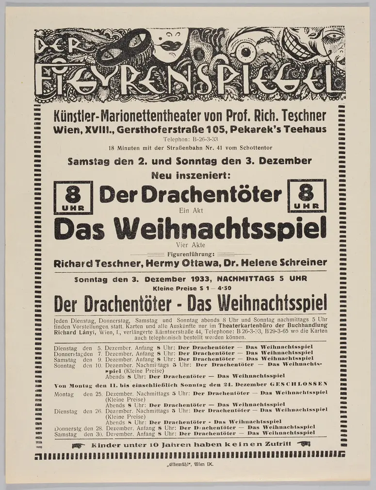 Der Figurenspiegel, Verweis auf Stücktitel: Der Drachentöter, Verweis auf Stücktitel: Das Weihnachtsspiel
