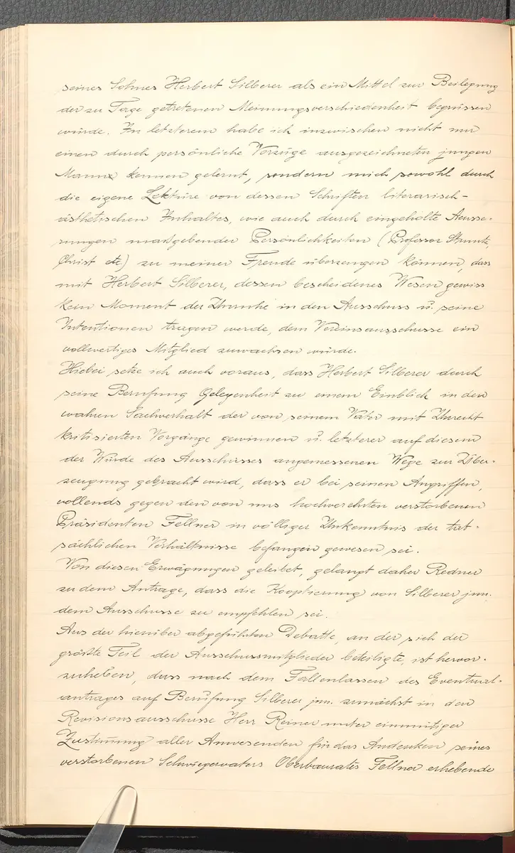Protokolle der Ausschusssitzungen des Vereines des Deutschen Volkstheaters
