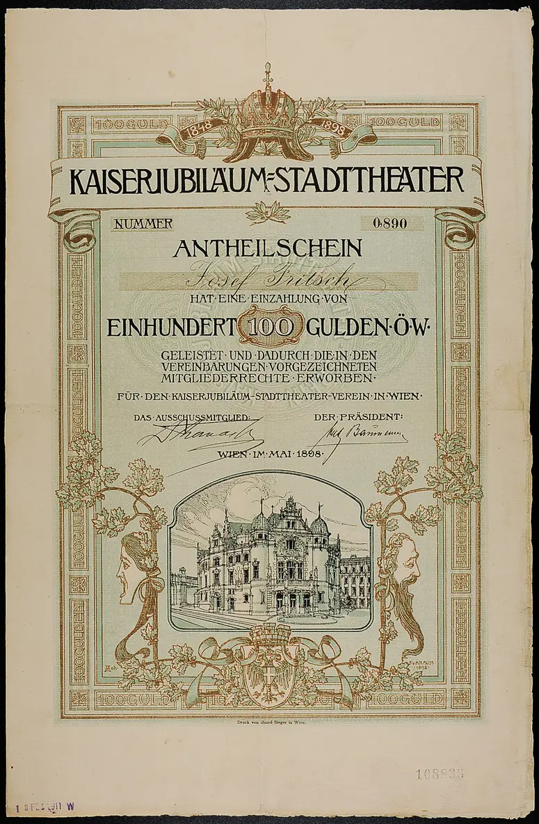 Wien, Kaiserjubiläums-Stadttheater, Alternativtitel: Wien, Volksoper