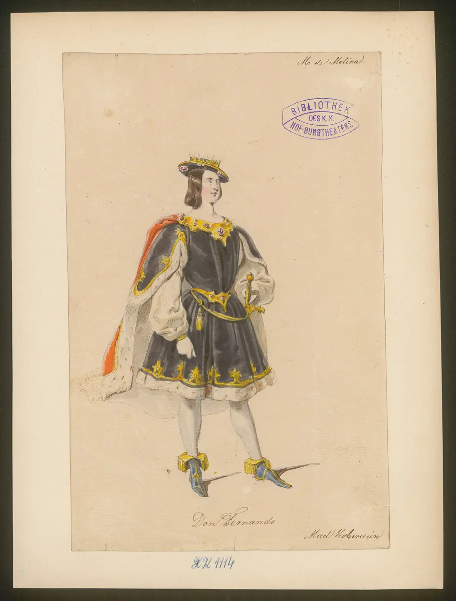 Donna Maria de Molina, Titel der Serie: Figurinen des k.k. Hof-Burgtheaters