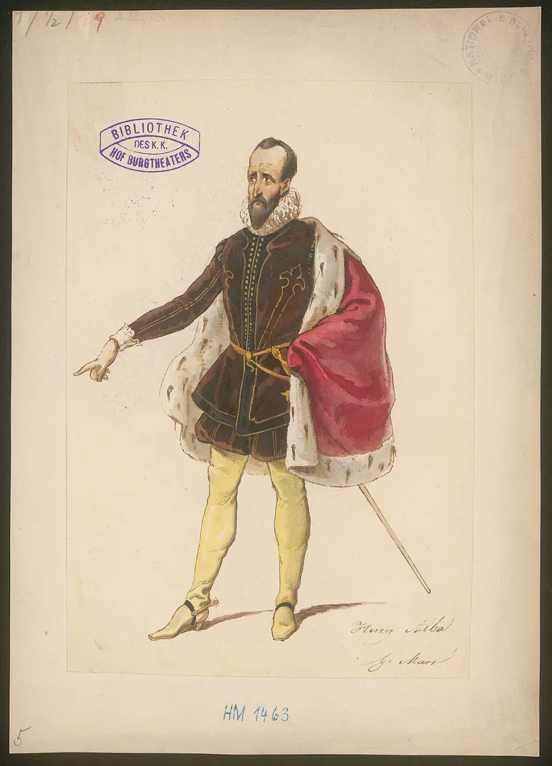Egmont, Titel der Serie: Figurinen des k.k. Hof-Burgtheaters