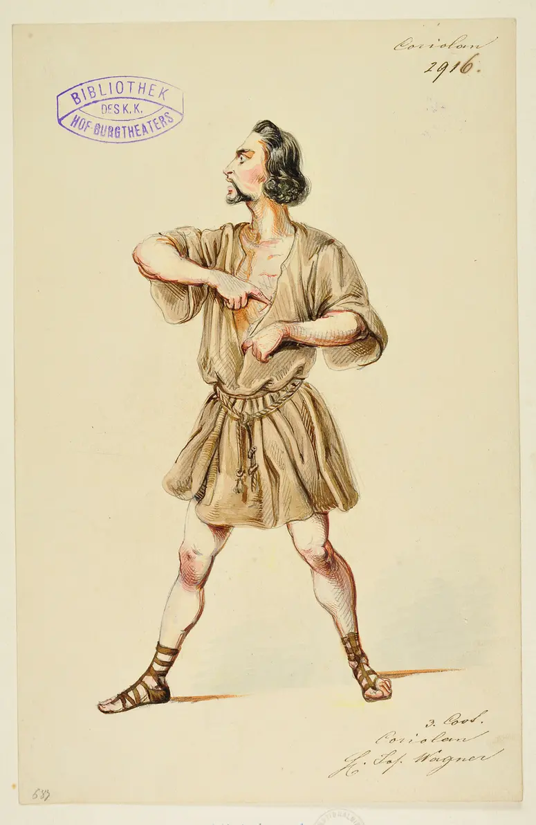 Coriolanus, Titel der Serie: Figurinen des k.k. Hof-Burgtheaters