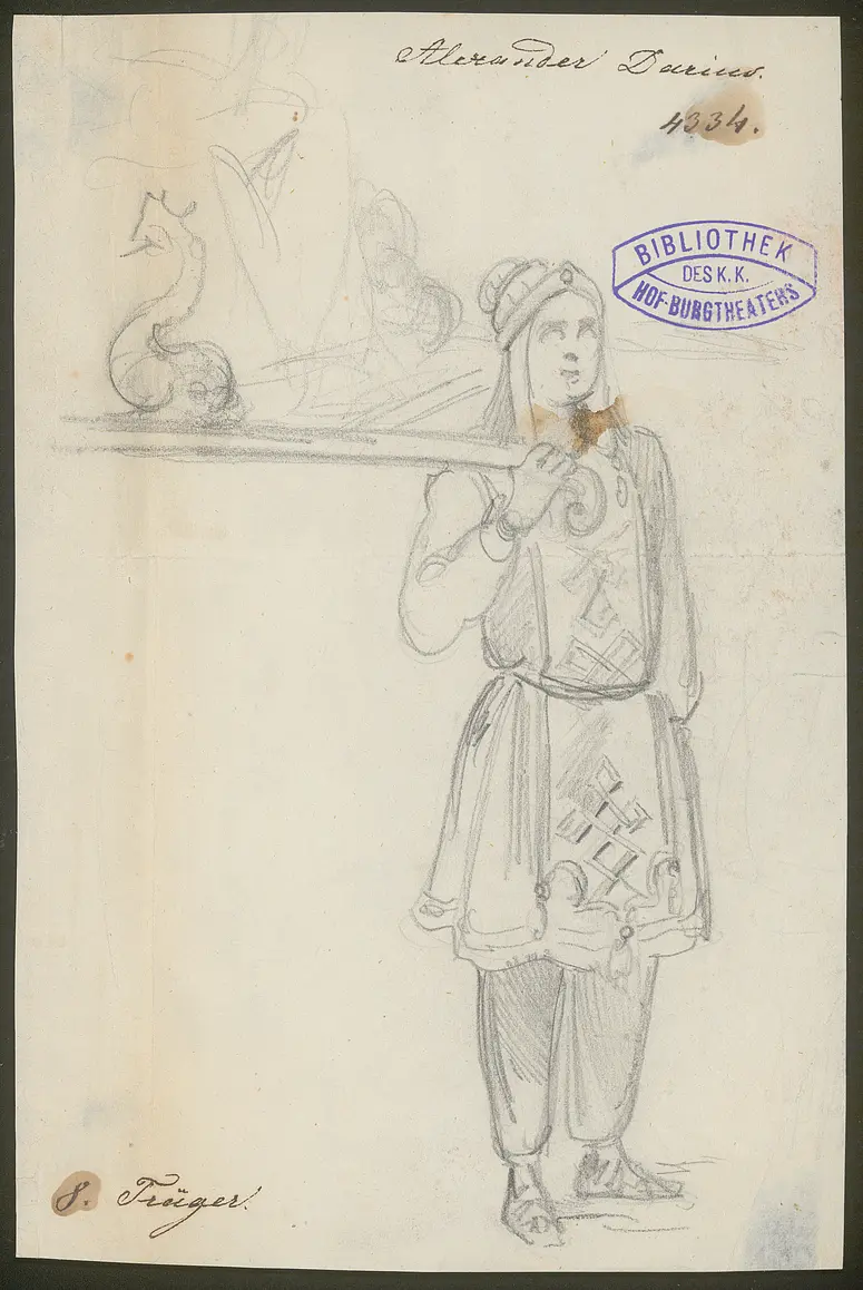 Alexander und Darius, Titel der Serie: Figurinen des k.k. Hof-Burgtheaters