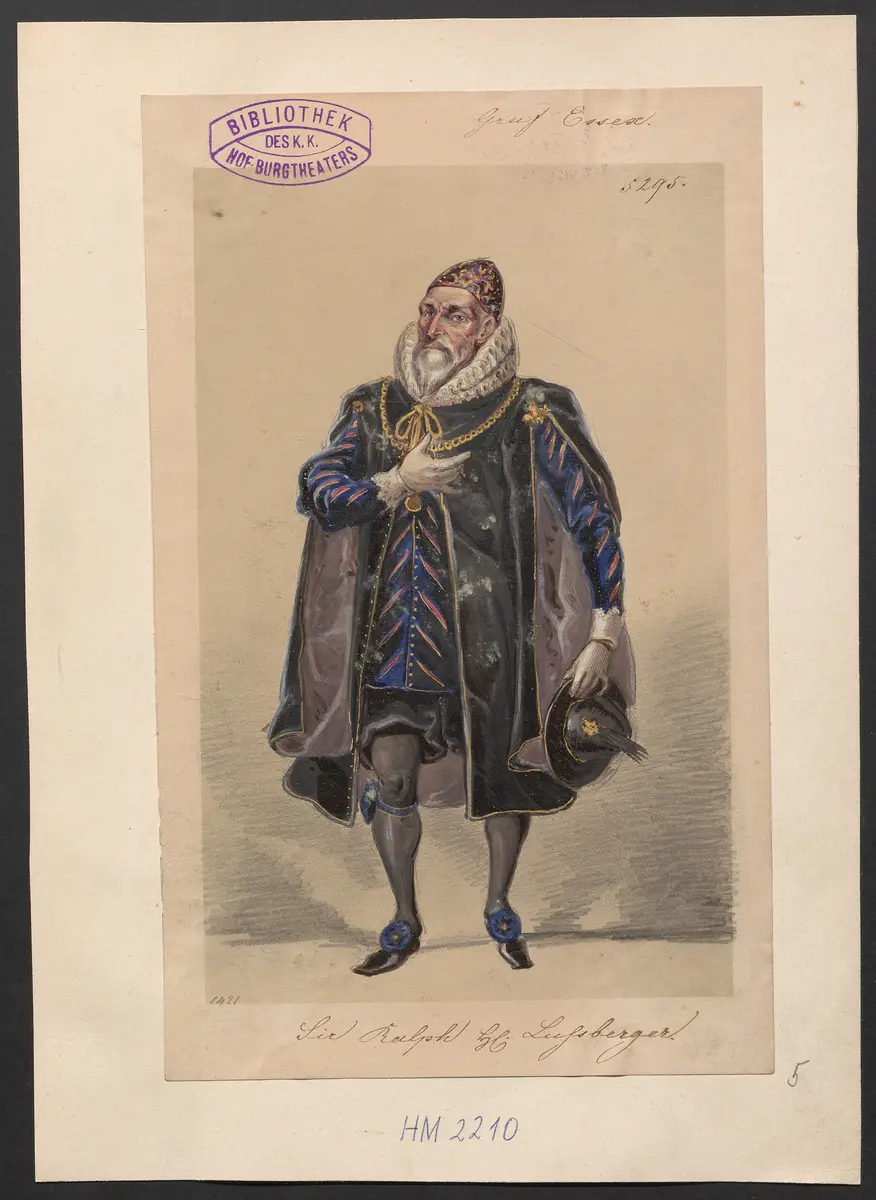 Graf Essex, Titel der Serie: Figurinen des k.k. Hof-Burgtheaters