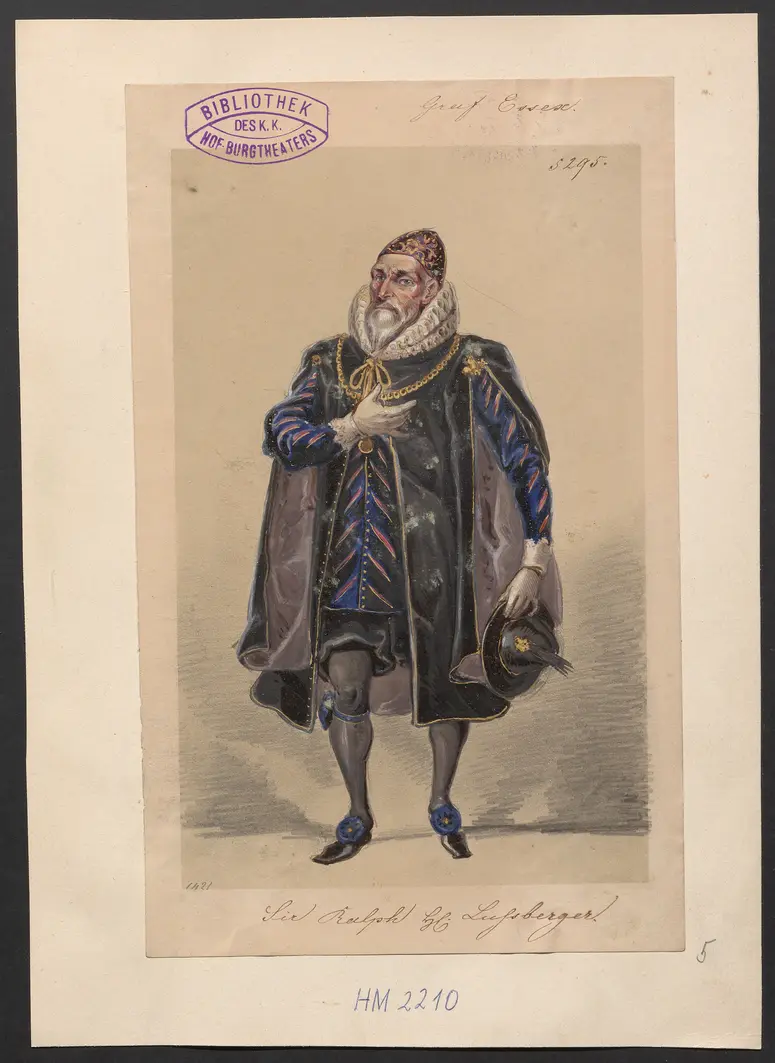 Graf Essex, Titel der Serie: Figurinen des k.k. Hof-Burgtheaters