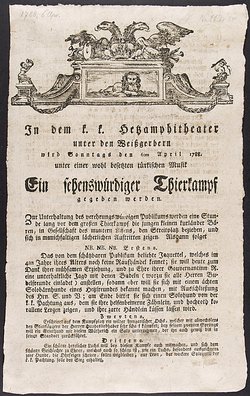 Ein sehenswürdiger Thierkampf, Alternativtitel: Hetztheater, Tierhetze