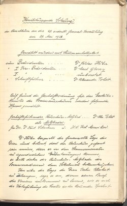 Protokolle der Ausschusssitzungen des Vereines des Deutschen Volkstheaters in Wien