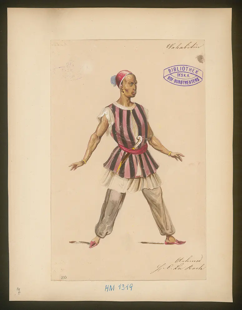 Die Wahabitin, Titel der Serie: Figurinen des k.k. Hof-Burgtheaters