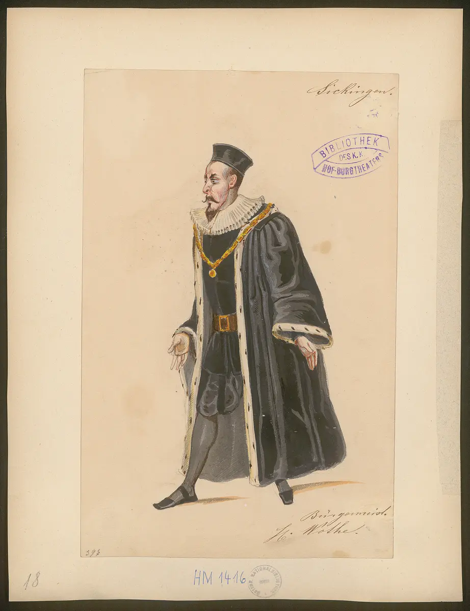 Franz von Sickingen, Titel der Serie: Figurinen des k.k. Hof-Burgtheaters