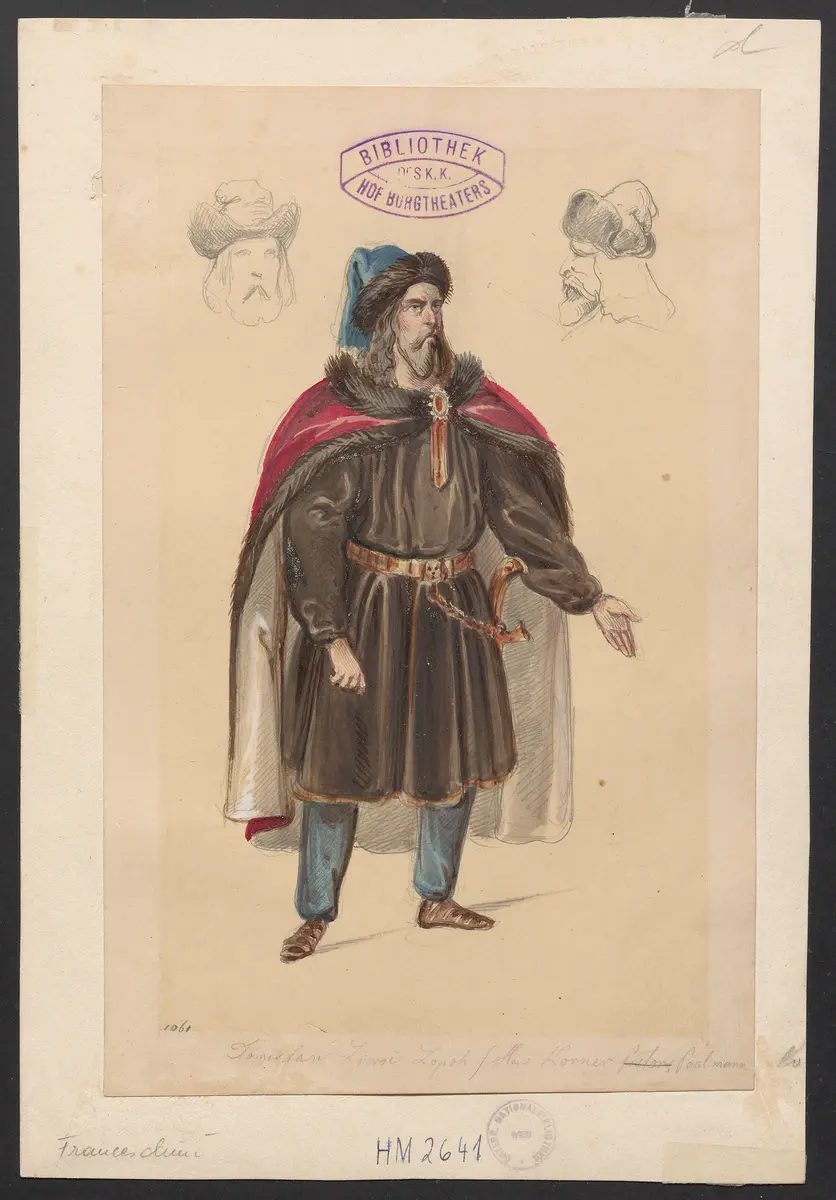 Libussa, Titel der Serie: Figurinen des k.k. Hof-Burgtheaters