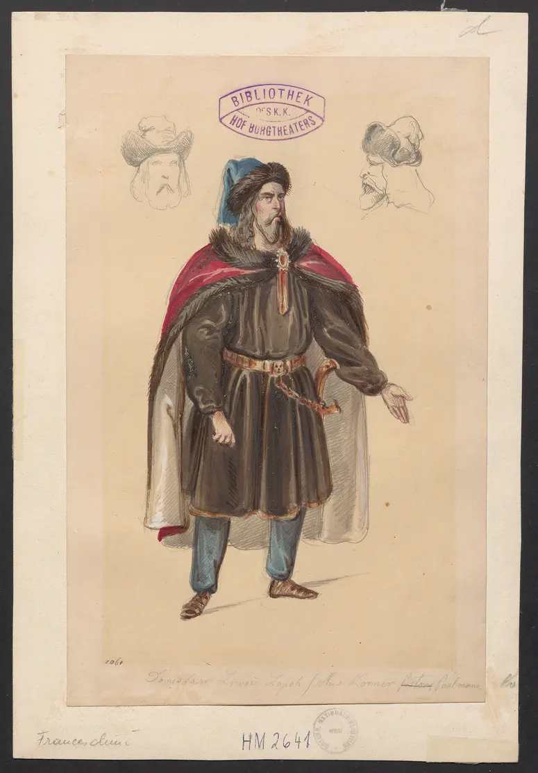 Libussa, Titel der Serie: Figurinen des k.k. Hof-Burgtheaters