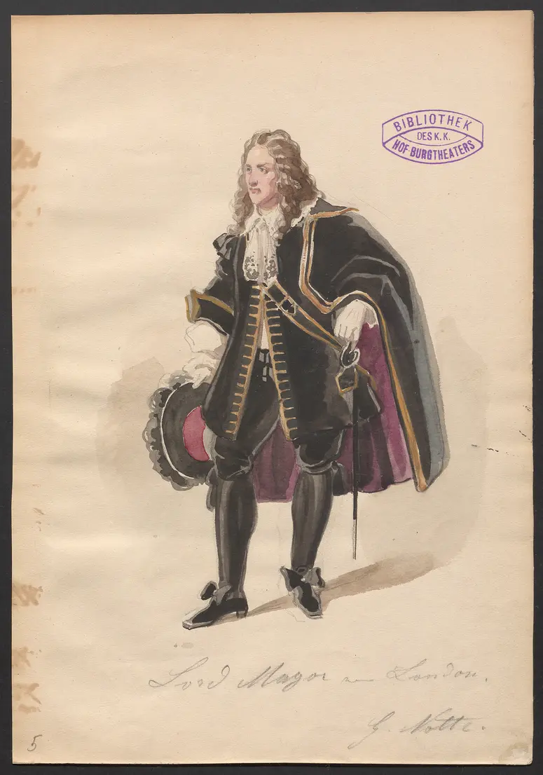 Wilhelm von Oranien in Whitehall, Titel der Serie: Figurinen des k.k. Hof-Burgtheaters