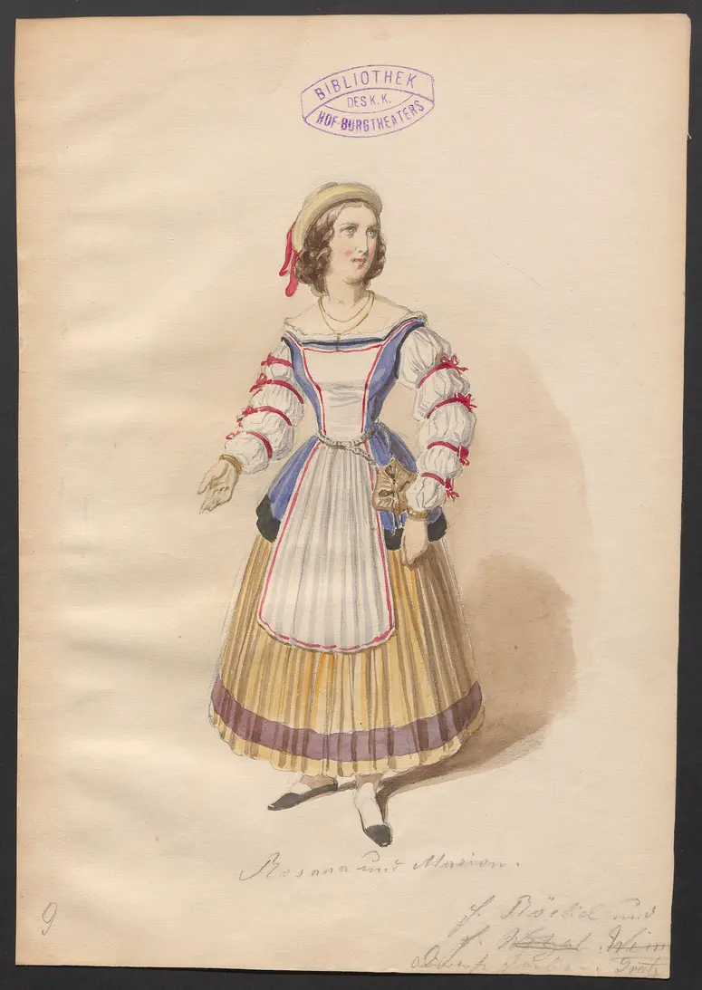 König und Bauer, Titel der Serie: Figurinen des k.k. Hof-Burgtheaters