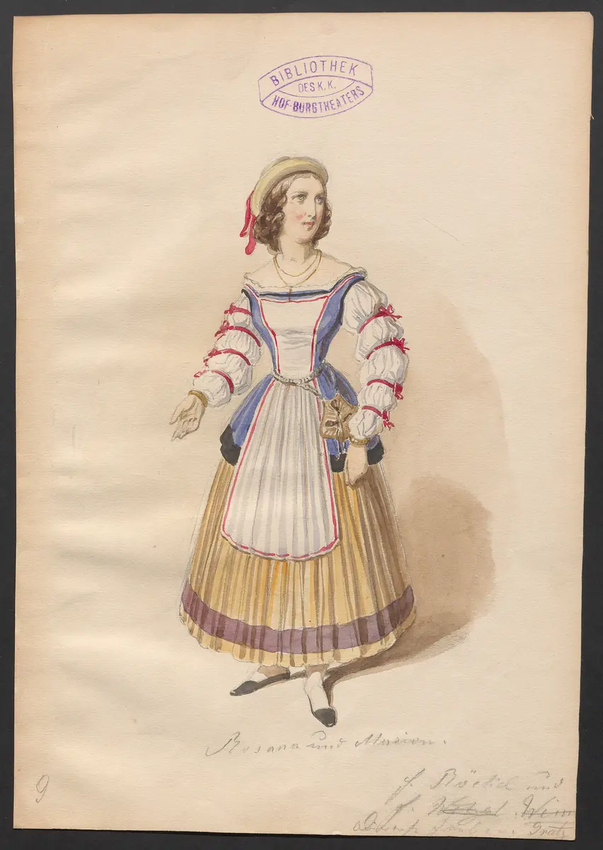 König und Bauer, Titel der Serie: Figurinen des k.k. Hof-Burgtheaters