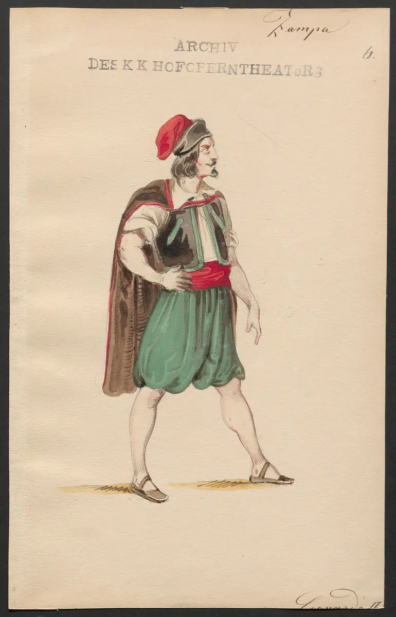 Zampa, oder Die Marmorbraut, Originaltitel: Zampa, ou La fiancée de marbre, Titel der Serie: Figurinen des k.k. Hofoperntheaters