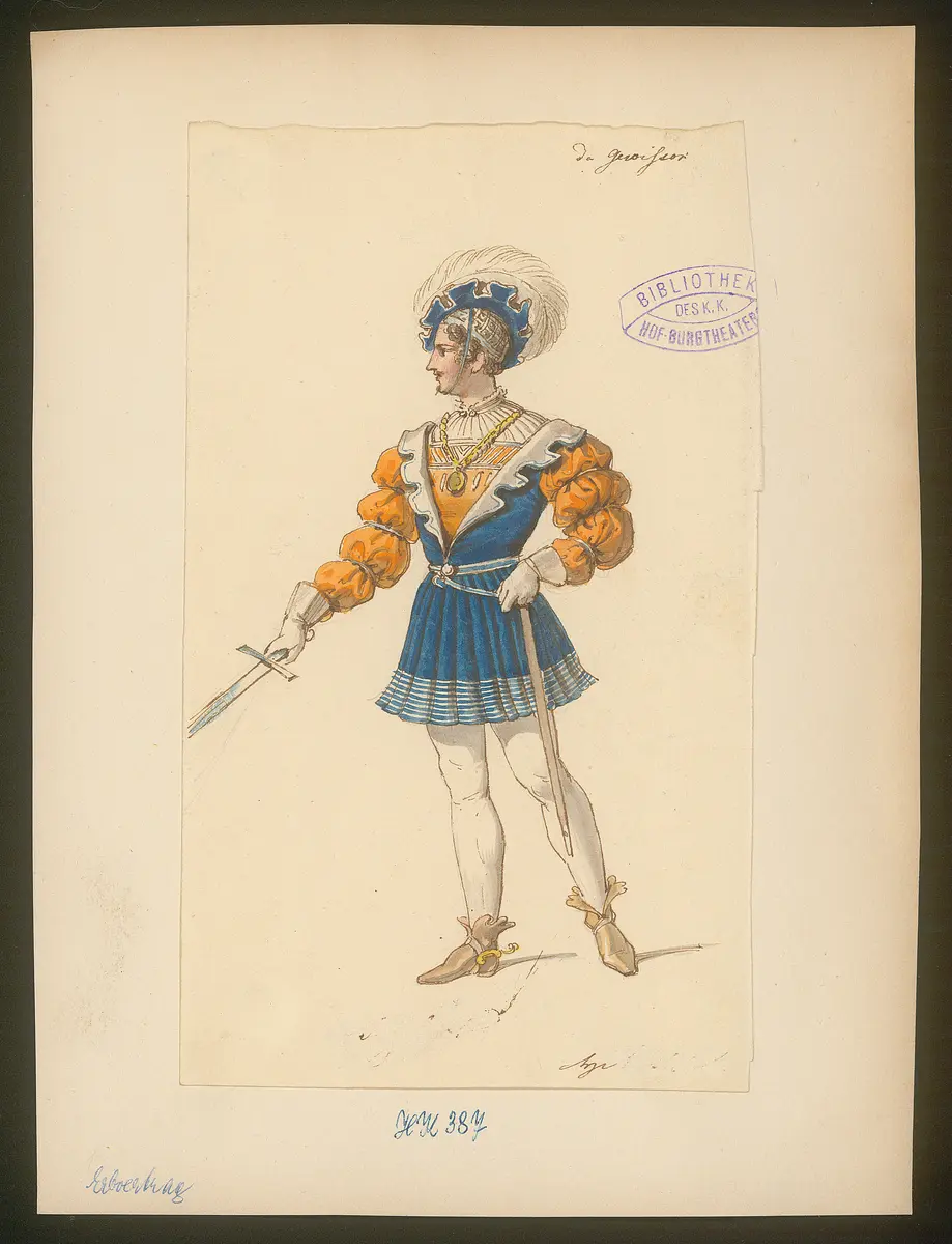 Der Erbvertrag, Titel der Serie: Figurinen des k.k. Hof-Burgtheaters