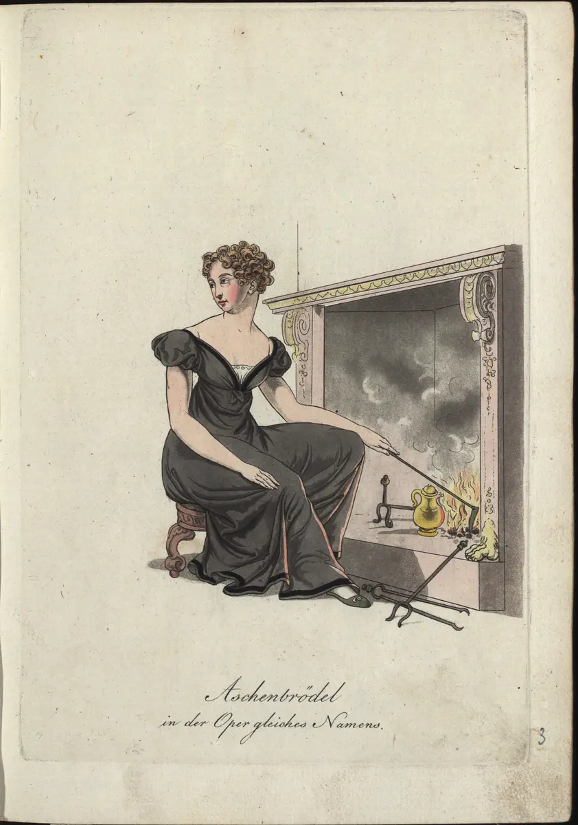Aschenbrödel, Titel der Serie: Auswahl schöner Costumes für Theater- und Ball-Anzüge