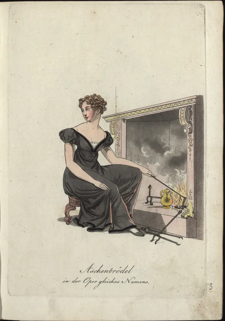 Aschenbrödel, Titel der Serie: Auswahl schöner Costumes für Theater- und Ball-Anzüge
