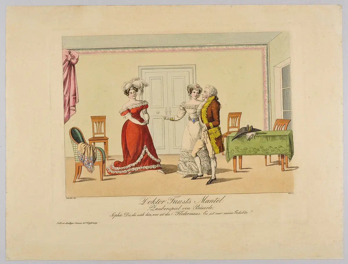 Doktor Fausts Mantel, Titel der Serie: Gallerie drolliger Scenen, Name der Zeitschrift: Wiener Theaterzeitung