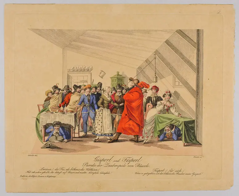 Gisperl und Fisperl, Titel der Serie: Gallerie drolliger Scenen, Name der Zeitschrift: Wiener Theaterzeitung