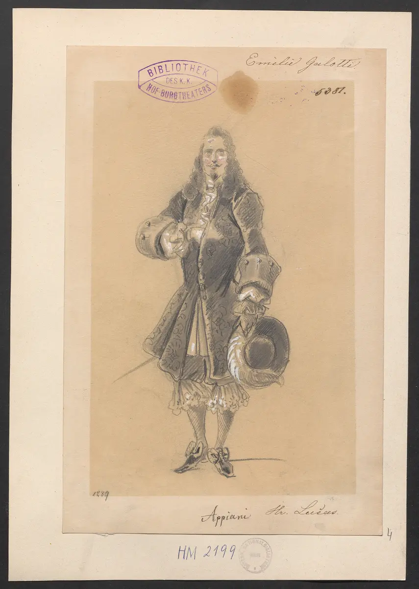 Emilia Galotti, Titel der Serie: Figurinen des k.k. Hof-Burgtheaters