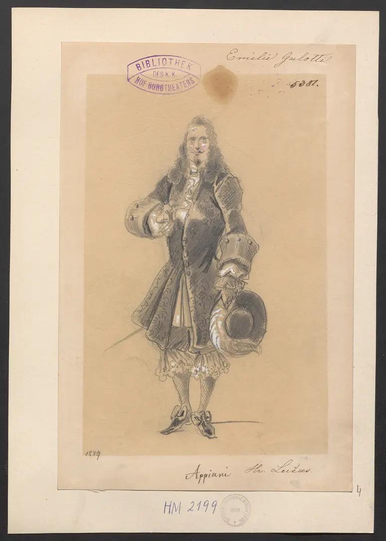 Emilia Galotti, Titel der Serie: Figurinen des k.k. Hof-Burgtheaters