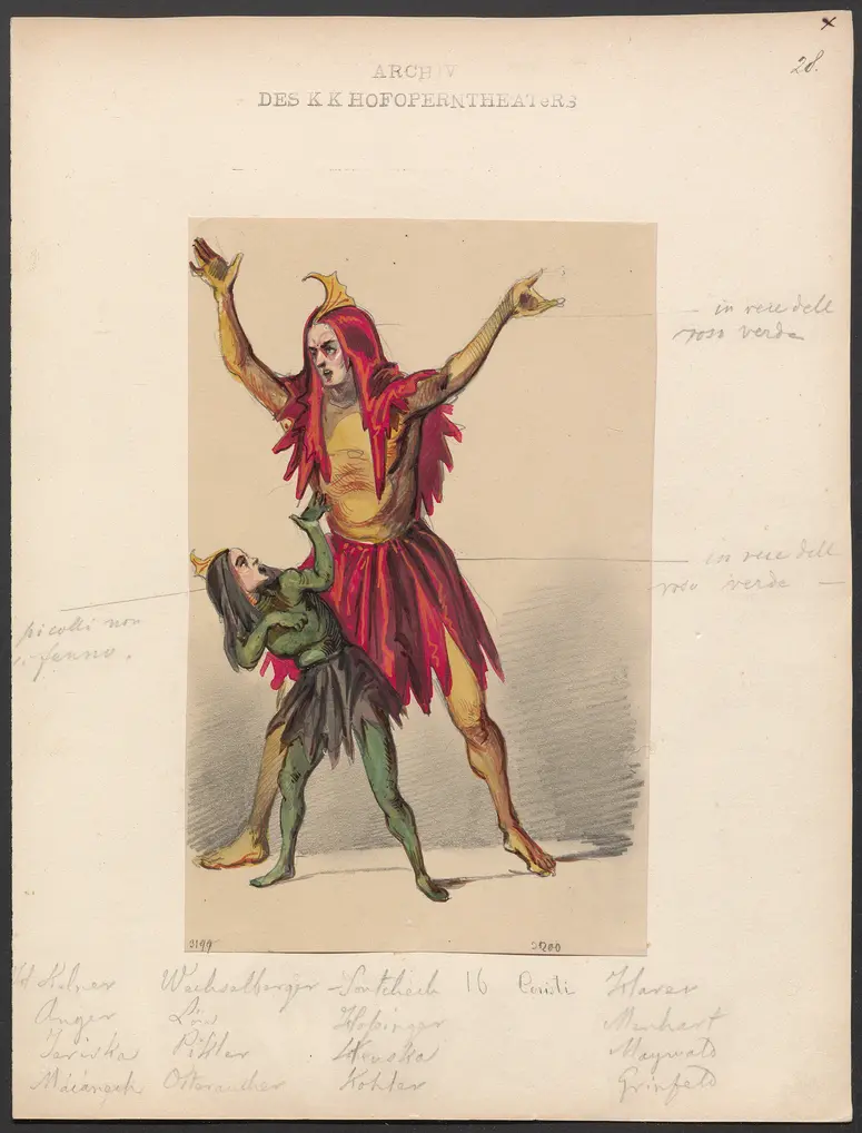 Die Fee Azurina, Titel der Serie: Figurinen des k.k. Hofoperntheaters