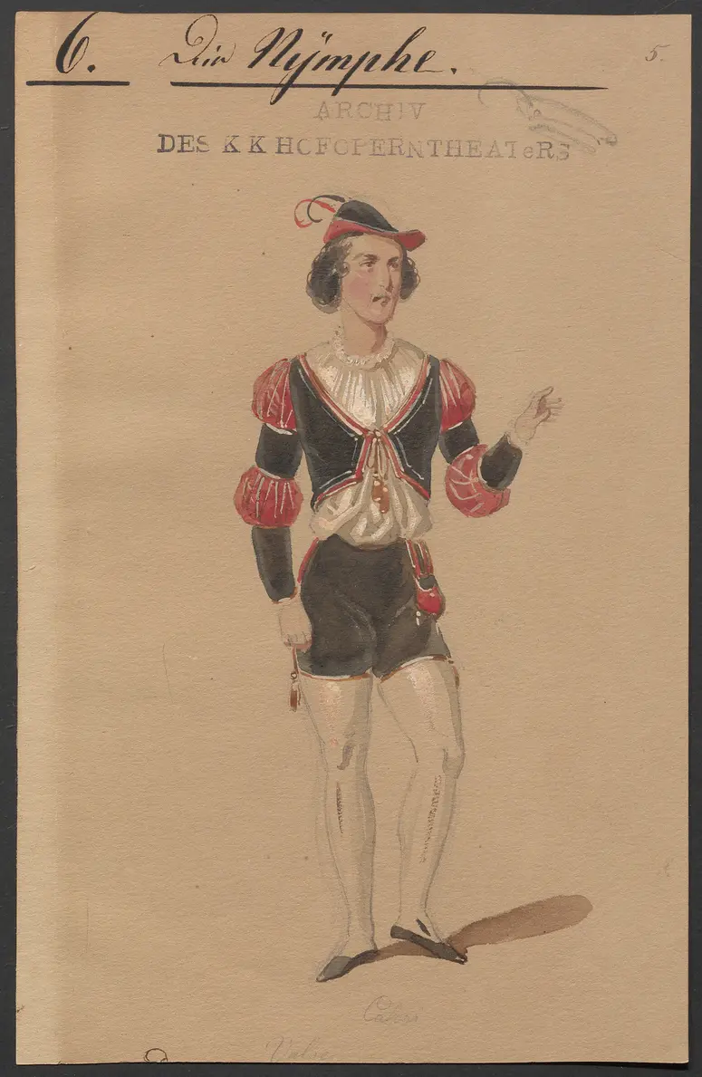 Die Nymphe, Titel der Serie: Figurinen des k.k. Hofoperntheaters