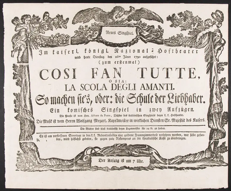 Cosi fan tutte, Cosi fan tutte o sia: La Scola degli Amanti, So machen sie's, oder: die Schule der Liebhaber