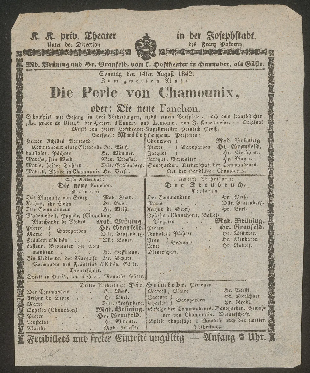 Die Perle von Chamounix oder Die neue Fanchon