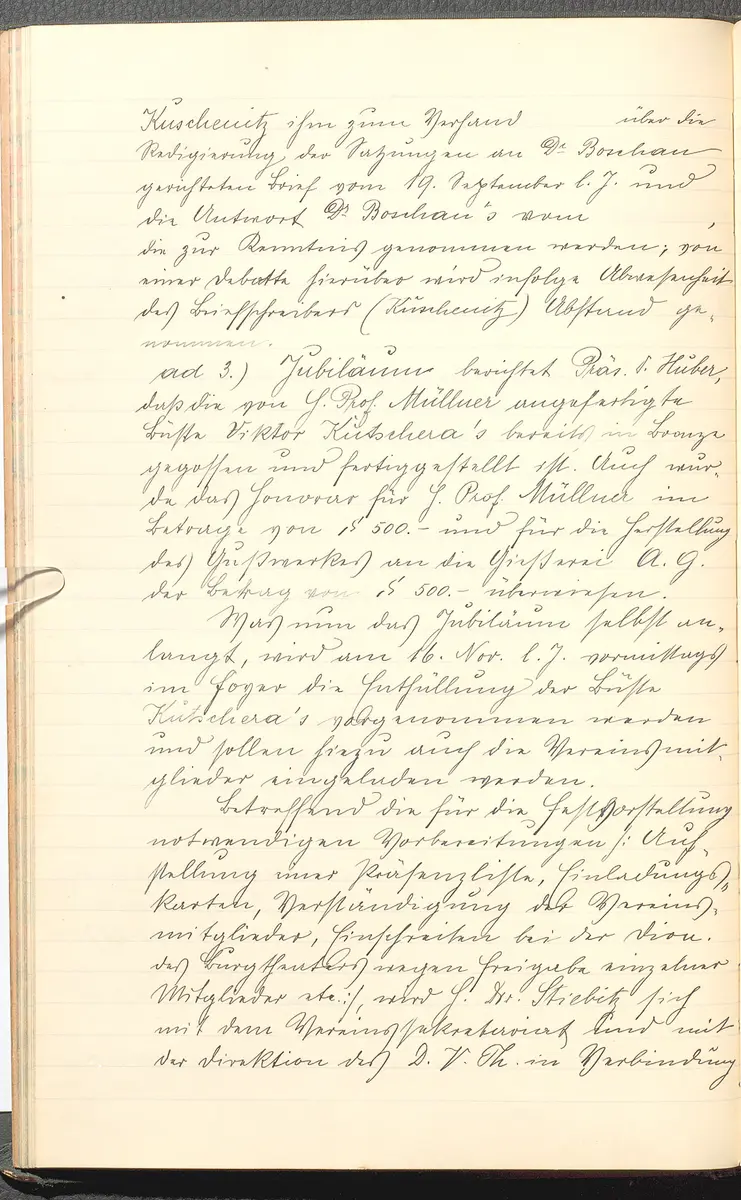 Protokolle der Ausschusssitzungen des Vereines des Deutschen Volkstheaters in Wien
