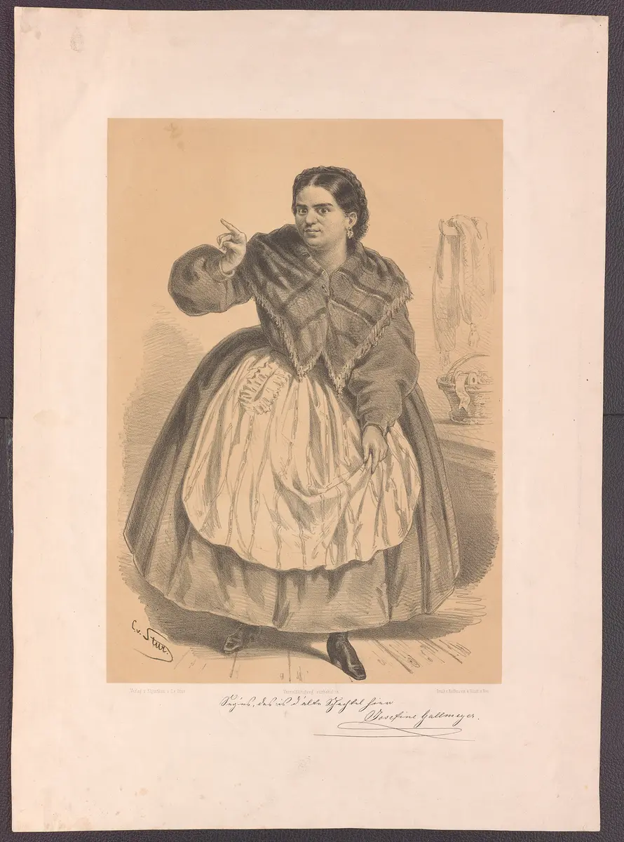 Josefine Gallmeyer, Verweis auf Stücktitel: Die alte Schachtel