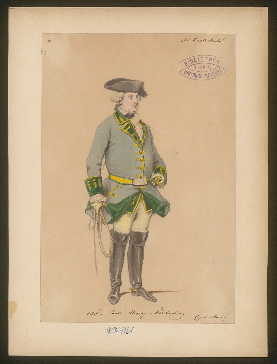 Die Karlsschüler, Titel der Serie: Figurinen des k.k. Hof-Burgtheaters