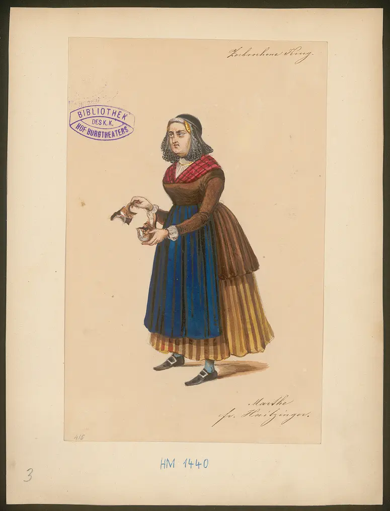 Der zerbrochene Krug, Titel der Serie: Figurinen des k.k. Hof-Burgtheaters