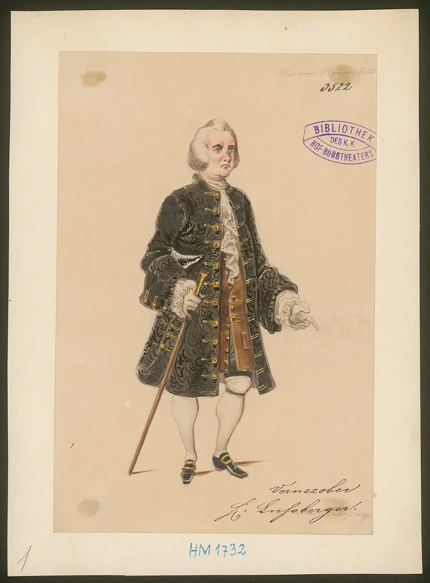 Wie man Häuser baut, Titel der Serie: Figurinen des k.k. Hof-Burgtheaters