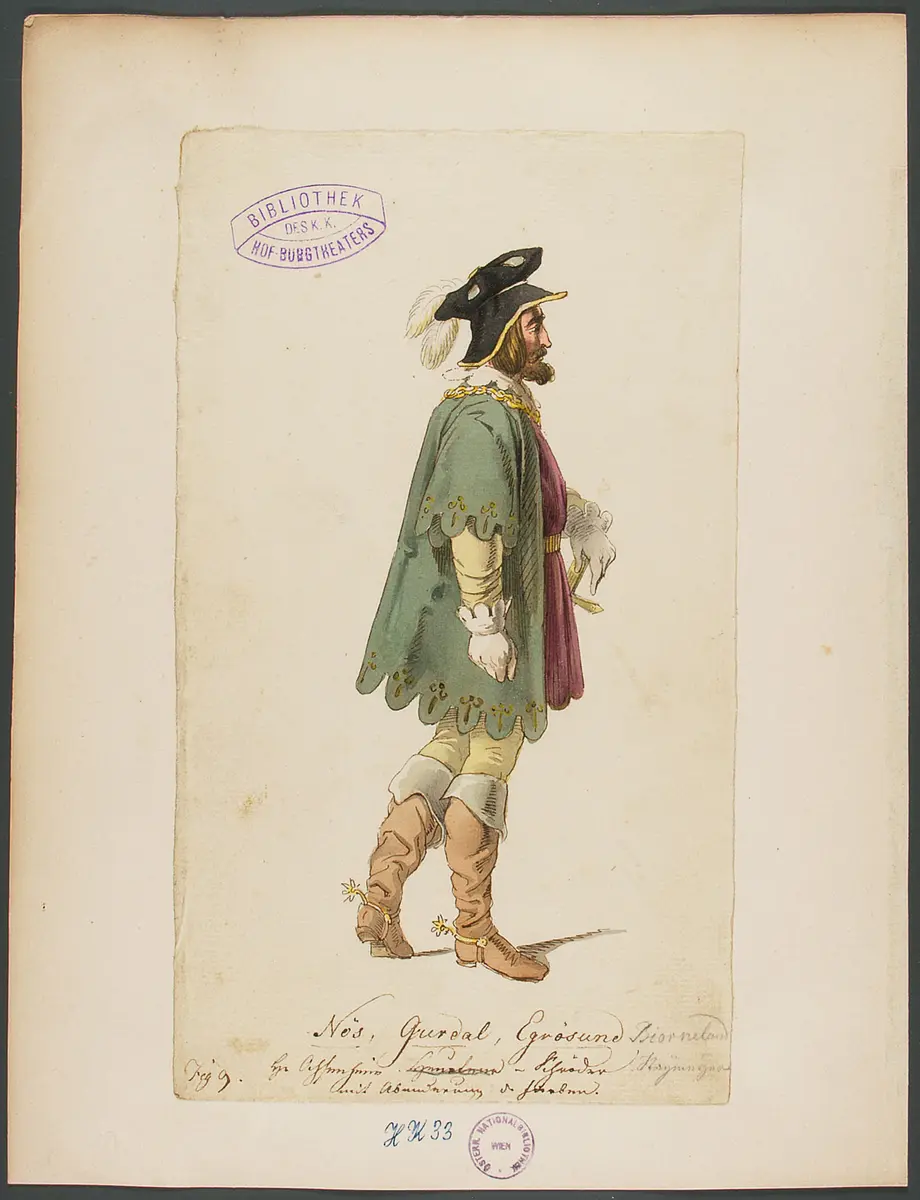 König Yngurd, Titel der Serie: Figurinen des k.k. Hof-Burgtheaters
