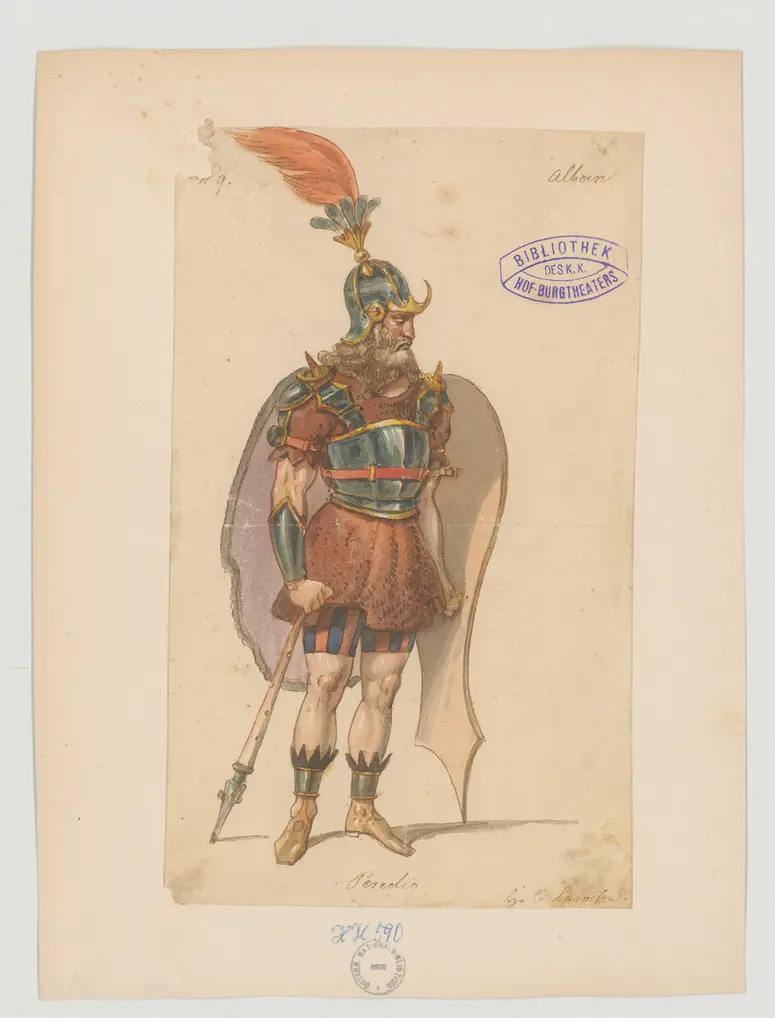 Alboin, Titel der Serie: Figurinen des k.k. Hof-Burgtheaters