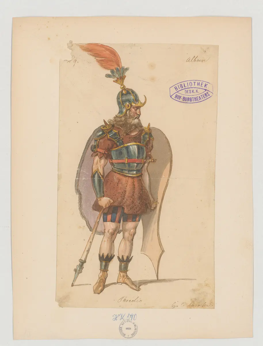 Alboin, Titel der Serie: Figurinen des k.k. Hof-Burgtheaters