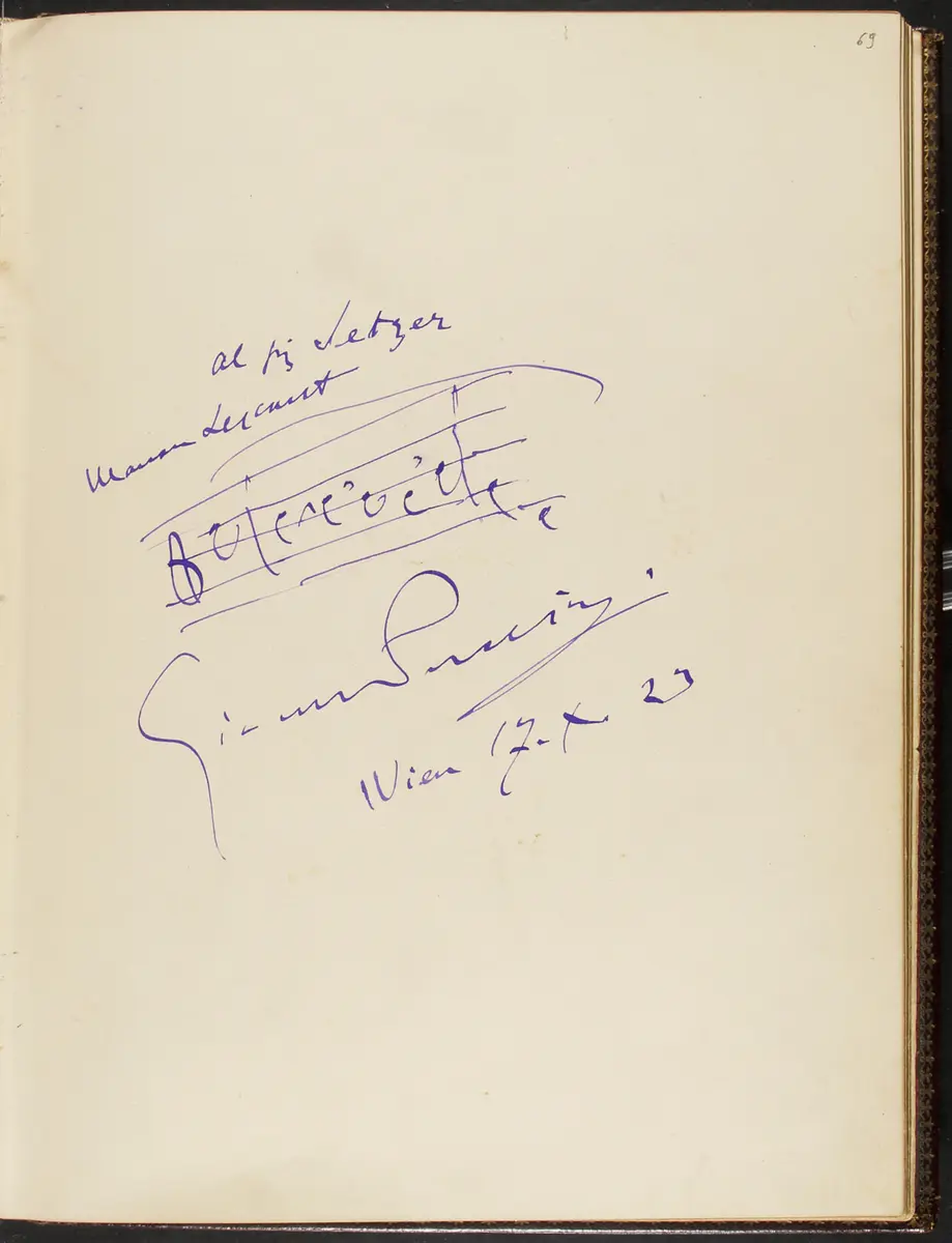 Gästebuch. Atelier Franz-Xaver Setzer, Wien