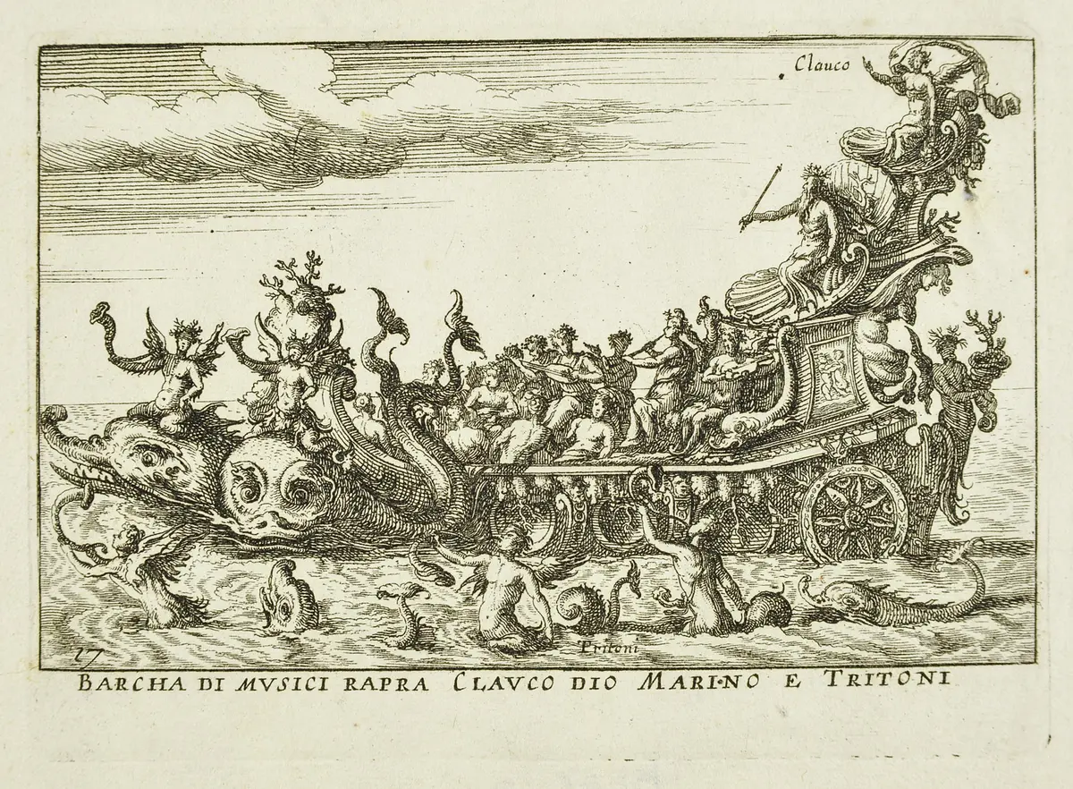 Le Magnifique carousel fait sur le fleuve de l'Arne a Florence pour le marriage de Grande Duc, Inventartitel: Carousel auf dem Arnofluß, Verweis auf Stücktitel: L'Argonautica