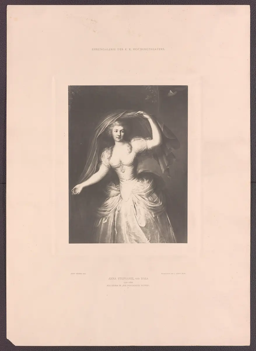 Anna Maria Stephanie, Verweis auf Stücktitel: Die indianische Witwe, Titel der Serie: Ehrengalerie des K.K. Hof-Burgtheaters