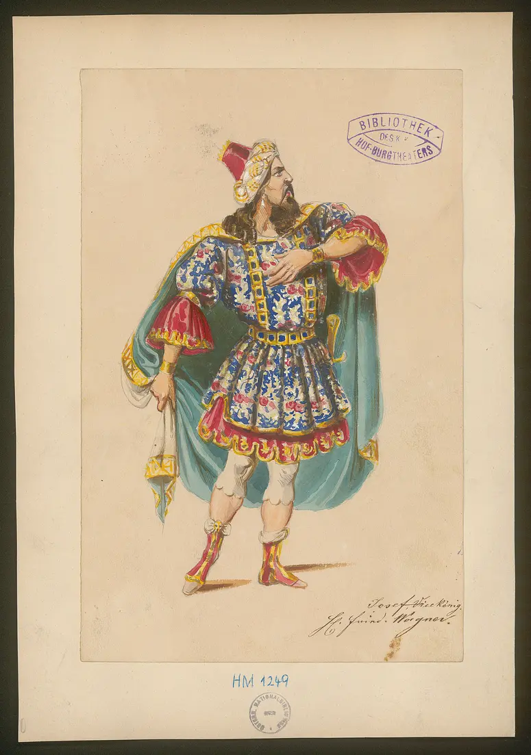 Herodes und Mariamne, Titel der Serie: Figurinen des k.k. Hof-Burgtheaters