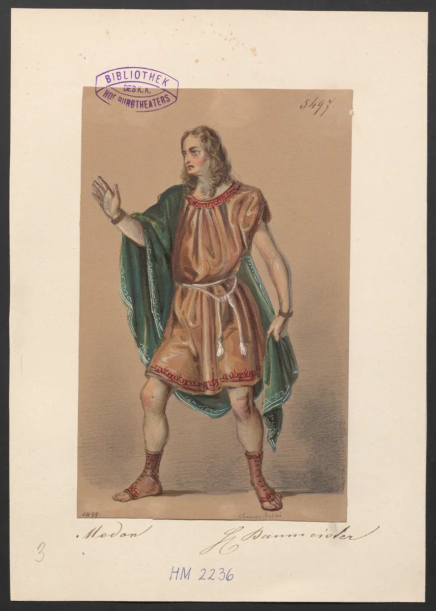 Iphigenie in Delphi, Titel der Serie: Figurinen des k.k. Hof-Burgtheaters
