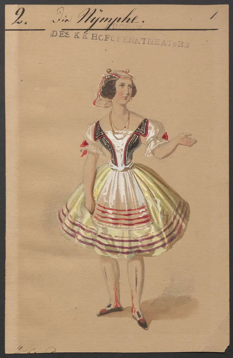 Die Nymphe, Titel der Serie: Figurinen des k.k. Hofoperntheaters