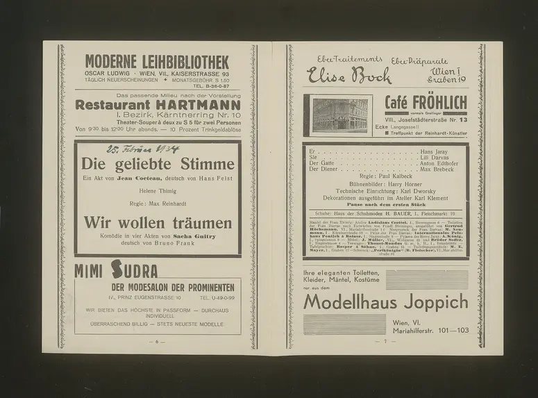 Die geliebte Stimme, Wir wollen träumen