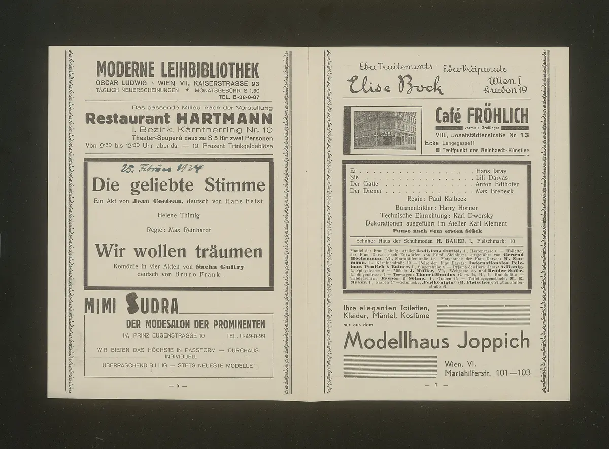 Die geliebte Stimme, Wir wollen träumen