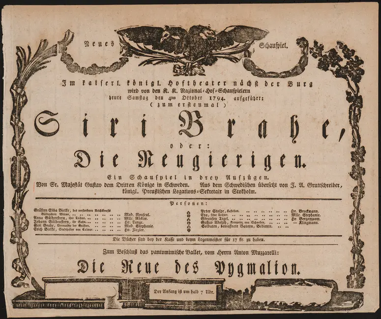 Siri Brahe oder Die Neugierigen, Die Reue des Pygmalion