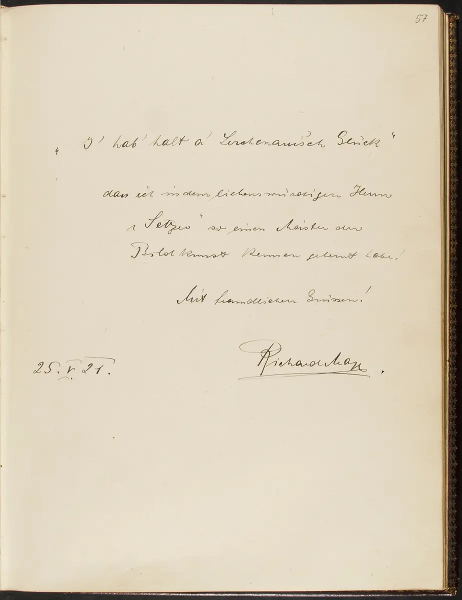 Gästebuch. Atelier Franz-Xaver Setzer, Wien